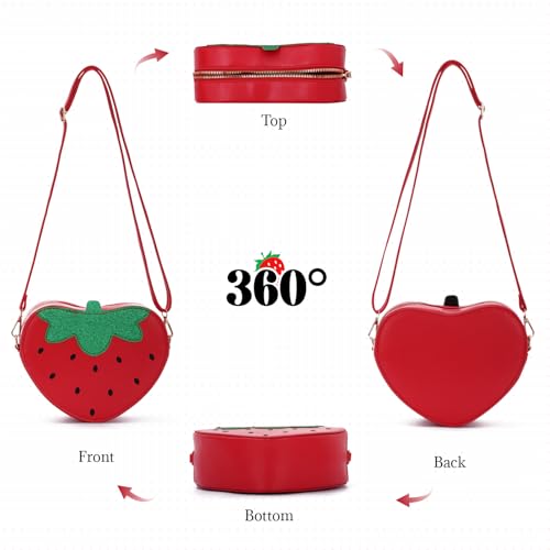 Strawberry Shape Purse Cute Strawberry Shoulder Handbag Fruit Shaped Purse Bag 5