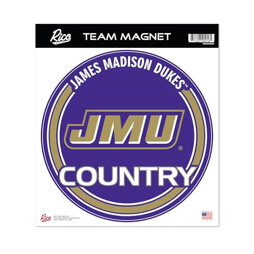Rico Industries NCAA James Madison Dukes Standard 8" Round Magnet