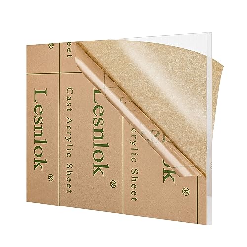 Image of Lesnlok 11 x 11 Acrylic Sheet 1 /4 inch Thick 6mm 1 Pieces Clear Plexiglass Sheet, for Sign,Craft, Photo Frame, DIY Display Projects (1, 11 inch x 11 inch)