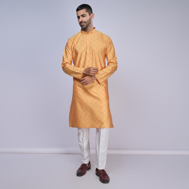 Image of BELLAZO Men's Premium Cotton Printed Regular Kurta | Stylish Kurta for Weddings /Festivals