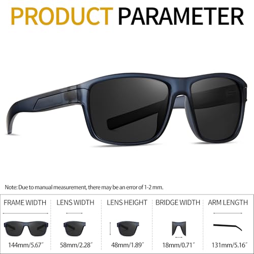 Polarized Sports Sunglasses Men's Wrap Around Sun Glasses Square Fashion Sunnies Driving Fishing SY60844