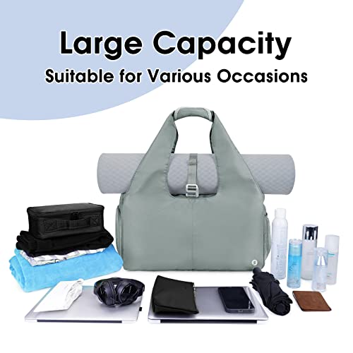 sportsnew Yoga mat Bag, Gym Bag with Shoes Compartment and Wet Pocket, Yoga Tote Bag with Adjustable Strap for Daily Travel Pilates Office - Image 6