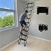 Scala pieghevole a muro, scala retrattile pieghevole per soffitta per interni ed esterni, scala telescopica per soffitta con sistema di discesa, con pedali allargati(Black,H130CM/51.2IN)