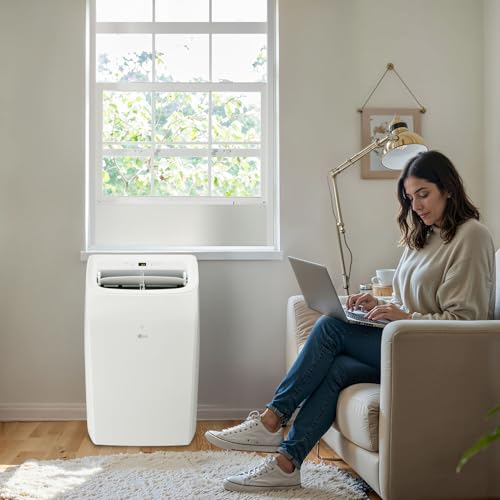 Image of LG 10,200 BTU (DOE) / 14,000 BTU (ASHRAE) Smart Portable Air Conditioner, Cools 450 Sq.Ft. (18' x 25' room size),Smartphone & Voice Control works with LG ThinQ, Amazon Alexa and Hey Google, 115V