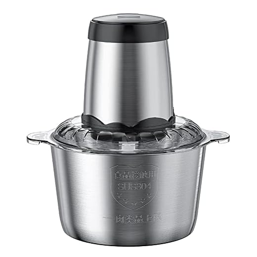 Hosioe Moedor de carne elétrico 3L grande capacidade doméstica de aço inoxidável 2 marchas 300 W de alta potência cozinha liquidificador