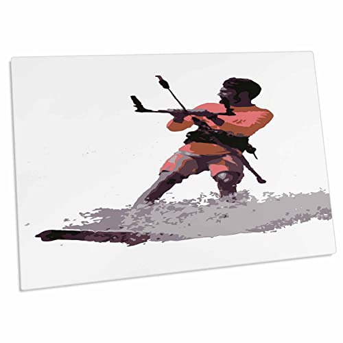 3dRose Board Out of Your Mind Kitesurf Vector - Pad para escritorio miniatura 1