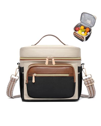 BAVERGE Insulated Lunch Bag for Women, Leakproof Cooler Lunchbox for