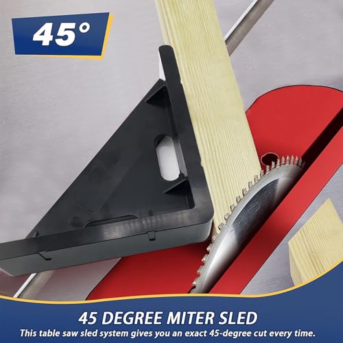 Fabater 45 Degree Miter Sled for Table Saw, Miter Saw Sled, Table Saw Accessories Fits Standard 3/8" x 3/4" Miter Slot, Woodworking Tools by Fabater - Used condition - Image 3
