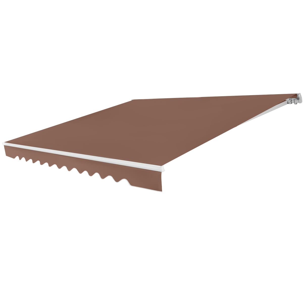 GOPLUS Auvent à bras articulés, protection solaire, store de balcon, rétractable avec manivelle, protection solaire, anti-UV et imperméable, en métal et polyester, avec angle réglable, pour cour (3,6