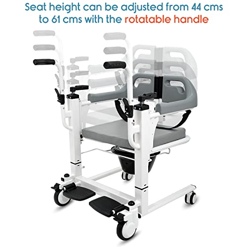 Image of KosmoCare Premium Imported Patient Lift & Transfer Wheelchair For Bedridden Patient (51 cms)