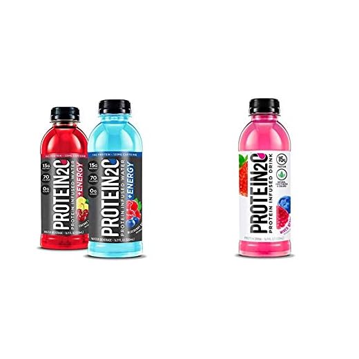 Protein2o Low Calorie Whey Protein Drink Plus Energy, Variety Pack, 16.9 Oz 12Count & Low Calorie Protein Infused Water, 15g Whey Protein Isolate, Mixed Berry (Pack of 12)