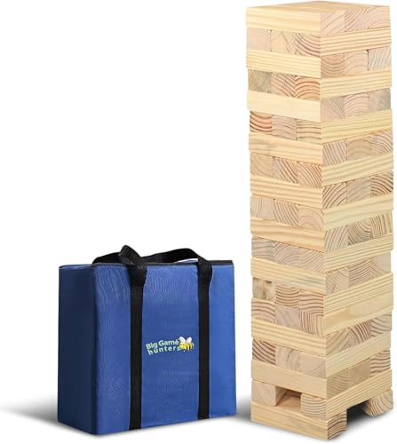 Big Game Hunters Jumbo Hi-Tower in a Bag - Builds from 0.6 (2 Ft) Meters up to 1.5 Meters (5ft) High - Outdoor Garden Games - Tumble Tower - Building Games