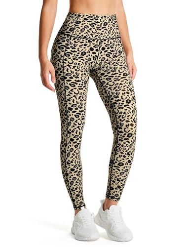 Image of THE GYM PEOPLE Thick High Waist Yoga Pants with Pockets, Tummy Control Workout Running Yoga Leggings for Women