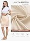 Lovasy Satin Unterrock Damen Kurz Knielang Halbrock Petticoat Elegantes Spitzen Unterröcke für Damen Underskirt Unter Kleid,Hautfarbe,L