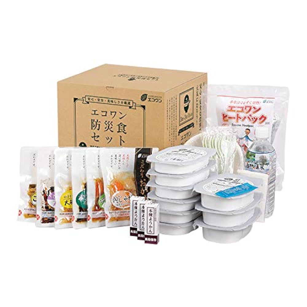 からだにやさしい非常食　エコワン　あたたかセット　３食×3日 Amazon.co.jp: エコワン 防災食 あたたかセット 3食×3日間1人分