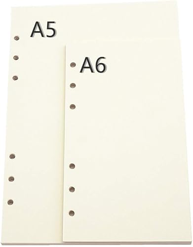 Miniatura 100 de Recambio de planificador A5 negro en blanco, insertos de planificador A5, repuesto de carpeta de 6 anillas, papel negro para carpeta recargable En