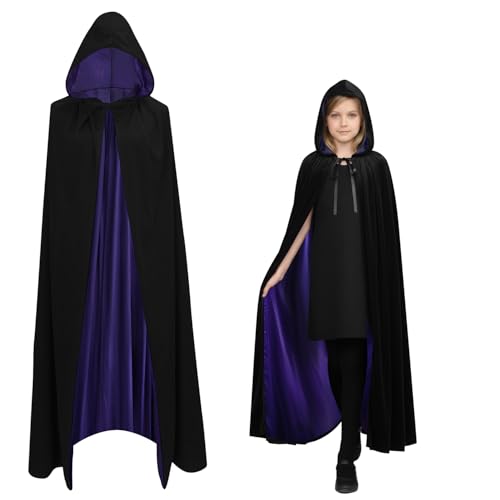 Ynaice Halloween Costume Hooded Cape Adult Vampire Witch Costume Cloak Cape Fancy Dress Role Play Cosplay Accessories-Small 90cm