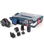Bosch Professional 12V System Cordless Drill Driver GSR 12V-15 FC (2X Battery GBA 12V 2.0Ah, Charger GAL 12V-40, 4X Adapter (GFA 12-B, GFA 12-X, GFA 12-W, GFA 12-E, L-BOXX 102)