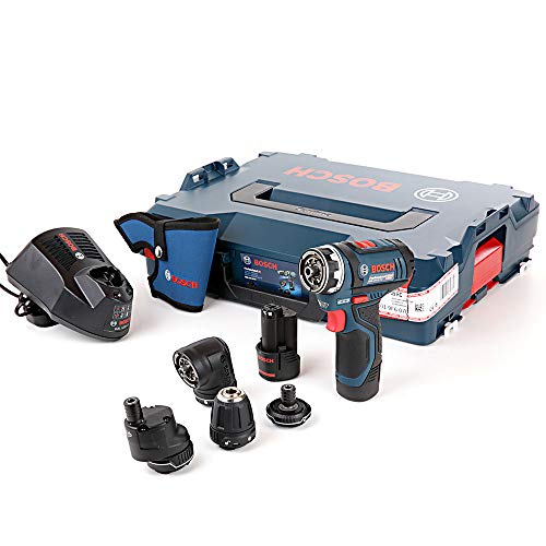 Bosch Professional 12V System Cordless Drill Driver GSR 12V-15 FC (2X Battery GBA 12V 2.0Ah Charger GAL 12V-40 4X Adapter (GFA 12-B GFA 12-X GFA 12-W GFA 12-E L-BOXX 102)