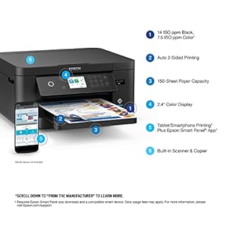 Epson Expression Home XP-5200 Wireless Color All-in-One Printer with Scan Copy, Automatic 2-Sided Printing, Borderless Photos, 150-Sheet Paper Tray and 2.4" Colorfull Display - Black