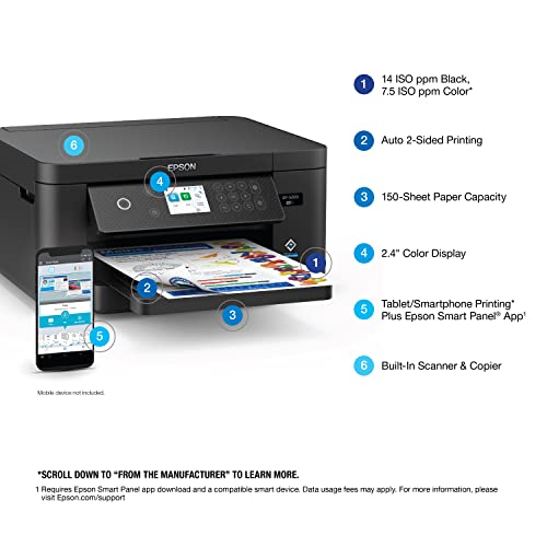 Image of Epson Expression Home XP-5200 Wireless All-in-One Printer - Scan, Copy, Auto 2-Sided Printing - Borderless Photos - 150-Sheet Tray - 2.4 inch Display - Blac
