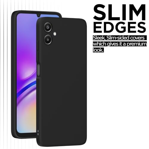 Image of Outlouders Back Cover for Samsung Galaxy A06 | Camera Protection | Durable Soft Matte Silicone Bumper Case (Black)