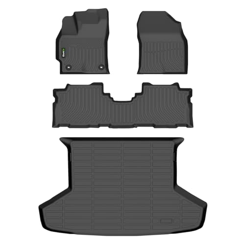 Image of HAFIDI All Weather Floor Mats & Cargo Liner Fit for Toyota Prius V 2012-2017 (Only fit Prius V) Car Mats for Prius V Floor Liners TPE Anti-Slip Automotive Full Set Custom Accessories - Black