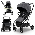 Lightweight Travel Stroller - Aluminum Foldable Stroller for Toddlers 0-4 with 360° Rotating Seat, 3-Way Adjustable Backrest - Compact Strollers for Travel, Airplane Strollers for Baby & Infant