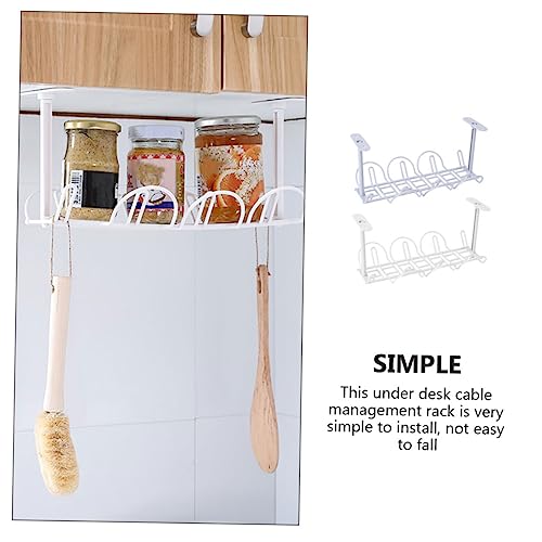 2pcs Cable Organizer for Desk Under Desk Storage Rack Wire Management Cord Management Cable Storage Rack Hooks miniatura 6