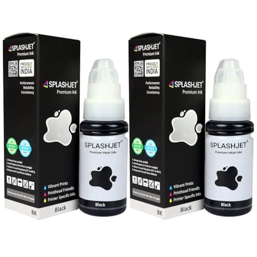 Image of Splashjet 790 Compatible Pigment Refill Ink for Canon Pixma G2010, G2000, G1010, G1000, G6070, G5070, GM2070, G3010, G3000 Printer - (70gm x 2 Black) Pigment Bottle - 501804