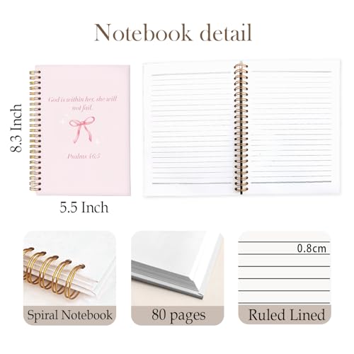 Carnet chrétien à nœud rose pour écrire vos notes d'église le dimanche - 7