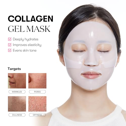 VT COSMETICS Collagen Reedle Shot 100 2-Step Hydrogel Mask (34.5g x 4ea), Firming & Elasticity Care, Exosome 500Da, Fine Lines, Hydrating Overnight Melting Mask, Korean Skincare, Facial Gel Mask