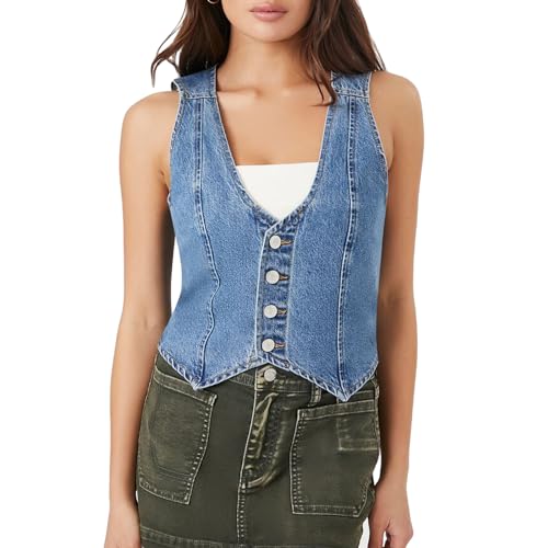 トップス GOA gimmick vest y2k 00s Amazon.com: TYATVS Denim Vest for Women 90s Grunge Clothes Grunge