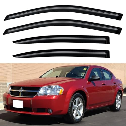Image of Window Visors Rain Guards Shield for 2008-2014 Dodge Avenger, Out-Channel Window Vent Wind Deflectors Visors Shades for 08-14 Dodge Avenger