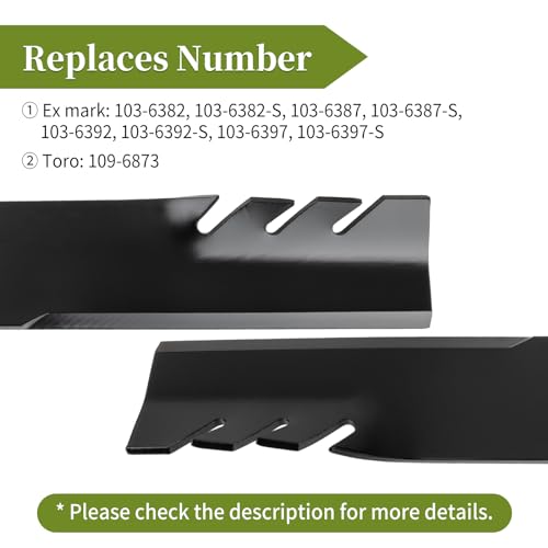 Toro 52" Lawn Mower Mulching Blades, 3 Pack Compatible with 103-6397