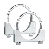 LCGP 3' Heavy Duty U Bolt Clamps Saddle Type Anti-corrosion 2 Pack Muffler Clamps