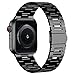 iiteeology Compatible with Apple Watch Band 46mm 45mm 44mm Series 11-1, 49mm Ultra 3/Ultra 2, Light Breathable Stainless Steel Band for iWatch Men Women - Black