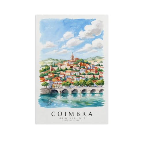 Poster de voyage Coimbra vintage pour sublimer votre bureau et salon