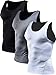Neleus Men's 3 Pack Athletic Compression Under Base Layer Sport Tank Top,01,Black,Grey,White,M,EUR L