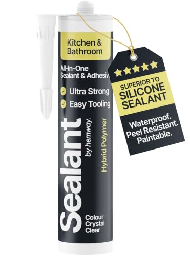 Image of Hemway Kitchen & Bathroom Crystal Clear Sealant & Adhesive - 300ml 1 Pack