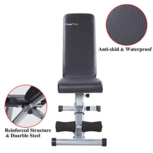 Adjustable Weight Bench Heavy Duty, CheerTran Workout Benches for Home Easy Storage - 700LBS Strength Training Gym Exercise Bench