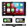 SizxNanv Android Radio Upgrade for Toyota Corolla 2017 2018 2019 TouchScreen Compatible with Wireless Carplay Android Auto,Car Stereo Bluetooth Navigation GPS WIFI FM/AM Backup Camera 8 croe Head Unit