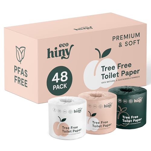 Image of ecoHiny Premium Bamboo Toilet Paper 48 Mega Rolls 3ply 350 Sheets PFAS Free
