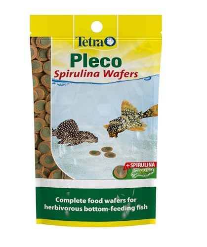 Tetra Pleco Fish Food Spirulina Wafers 42g 100% Vegetable Premium Fish Food for Bottom Feeding Fish