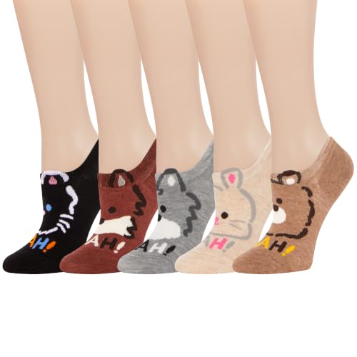 Image of Benefeet Sox Funny No Show Socks Womens Girls Fun Animals Novelty Low Cut Socks Cute Crazy Sock Non Slip Christmas Gifts