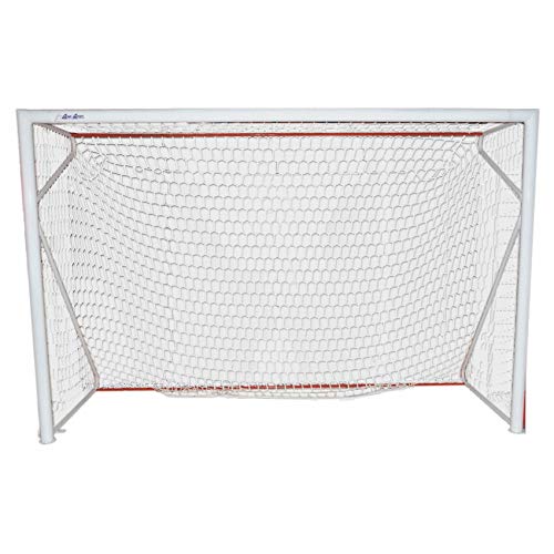 Coppia Porte Calcetto 3x2 m in Acciaio Verniciato | Professionali e Regolamentari | Complete di Reti in Nylon Ø 2,5 mm | Ideali per Campi Indoor e Outdoor