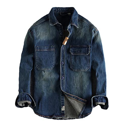 Chemise en jean rétro homme Vsadsau pour éviter les vêtements inconfortables noir XL