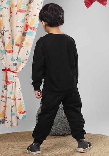 Image of POLKA TOTS 100% Cotton Co-Ord Joggers for Kids | Trendy Sweatshirt & Joggers Set | All Season Wear for Kids, Toddler & Newborn | Soft & Breathable Dress for Boys & Girls | from 6 Months to 8 Years