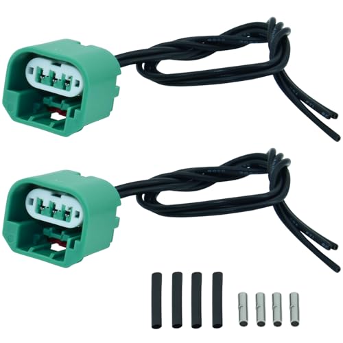 ALTBET Lot de 2 connecteurs de phare de remplacement 68064997AA compatibles avec Dodge Chrysler Jeep Phare DRL Feu de stationnement H13 9008 en Cuivre Plastique