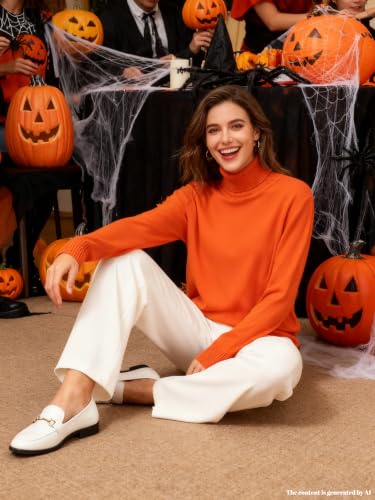 Image of SANGTREE Women's Turtleneck Sweaters Long Sleeve Pullover Tops | Breathable Lightweight Fabric| Fall Winter Fashion Outfits| Perfect for Daily,Office,Vacations,Holiday,Family Gatherings Etc.
